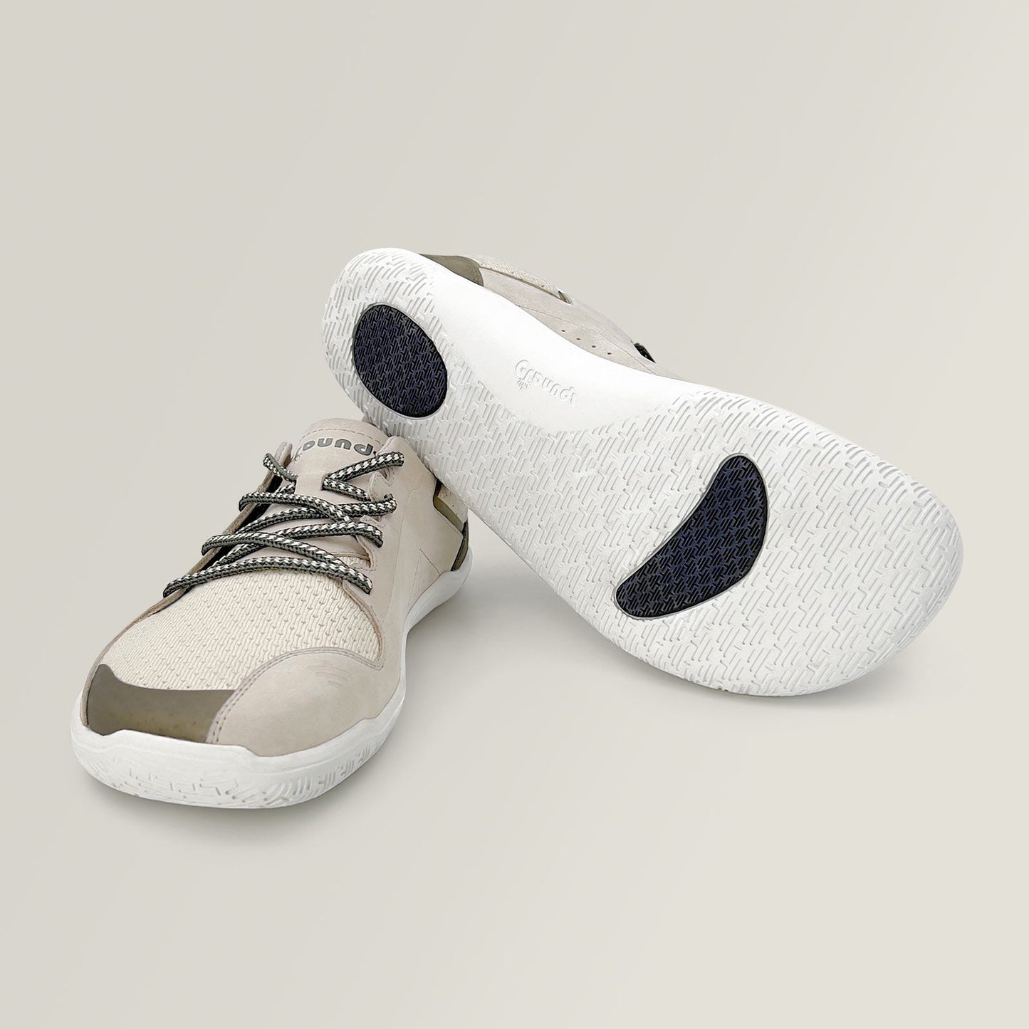 Stone White/Olive-Groundz_Bios_barefoot_grounding_sneakers